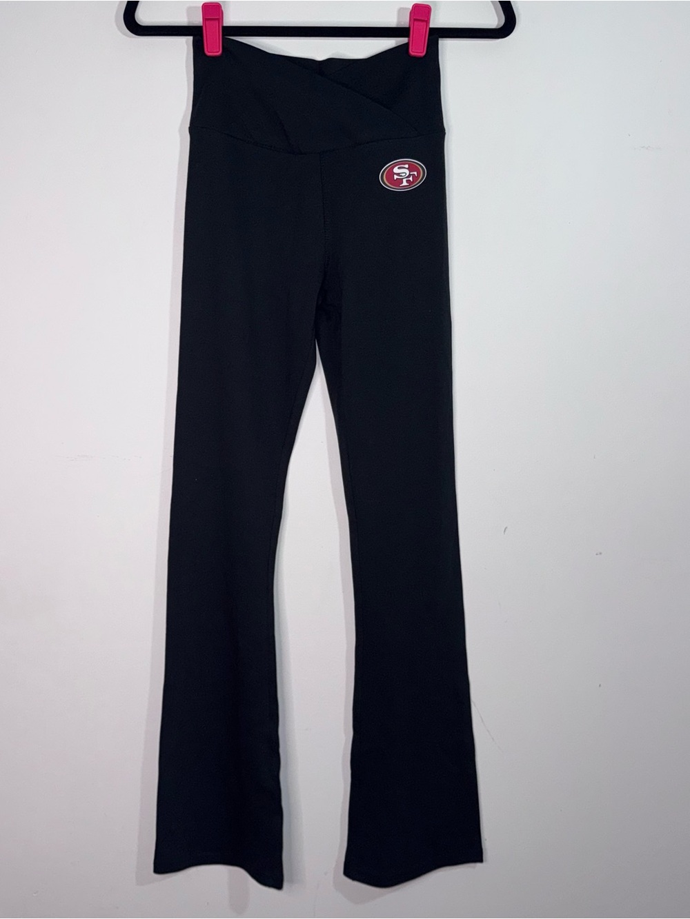 NFL San Francisco 49ers Yoga Pants Flare Leg Black Size S
